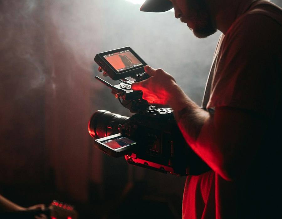 Câmera de cinema em operação